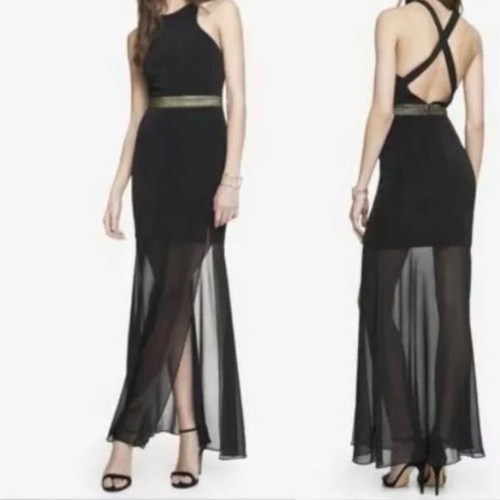 New Crisscross Maxi Black Dress